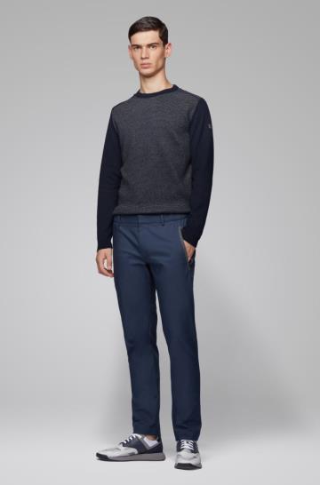 Sweter BOSS Regular Fit Ciemny Niebieskie Męskie (Pl84480)